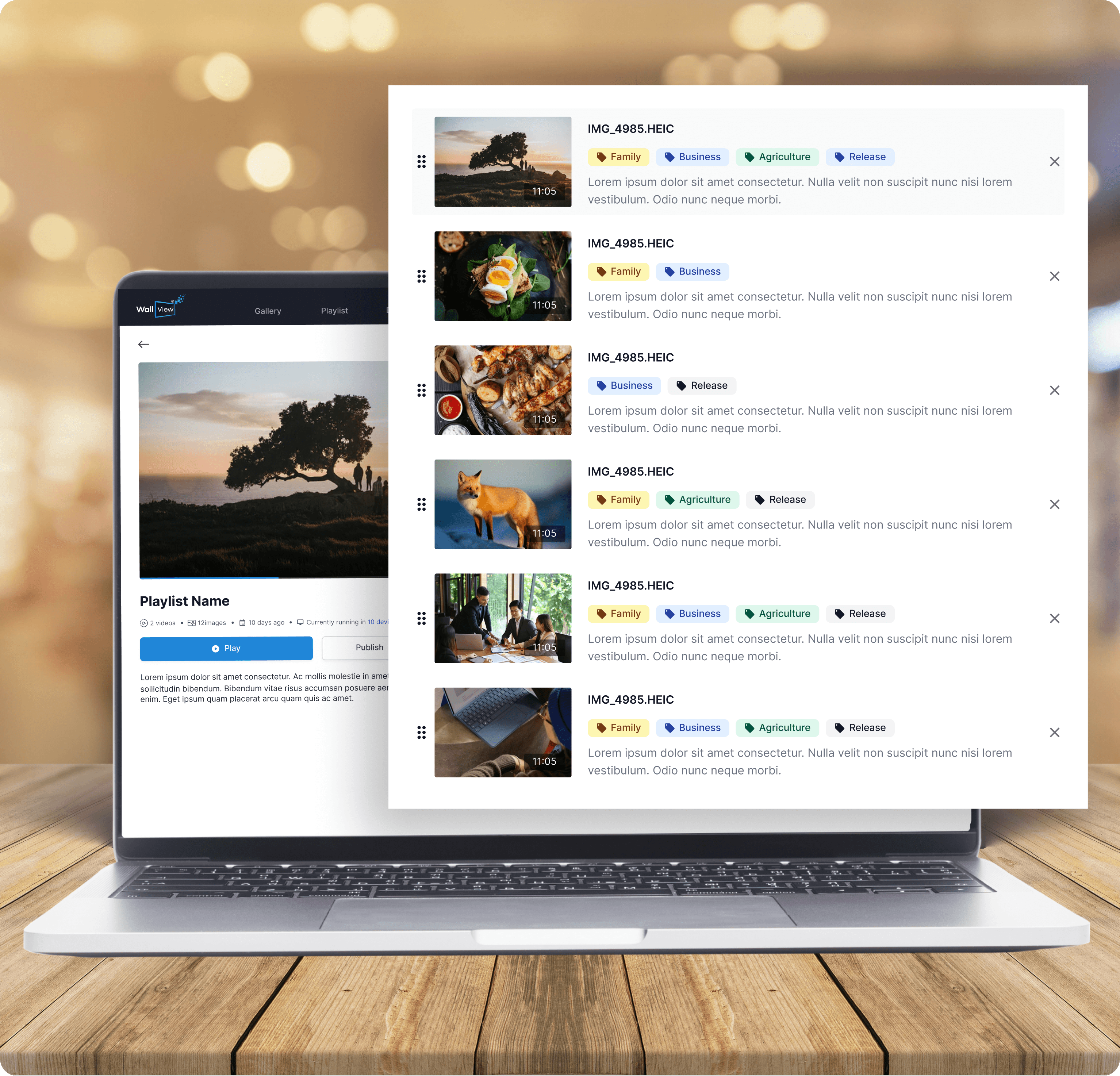 Create playlist of favorite photos and videos